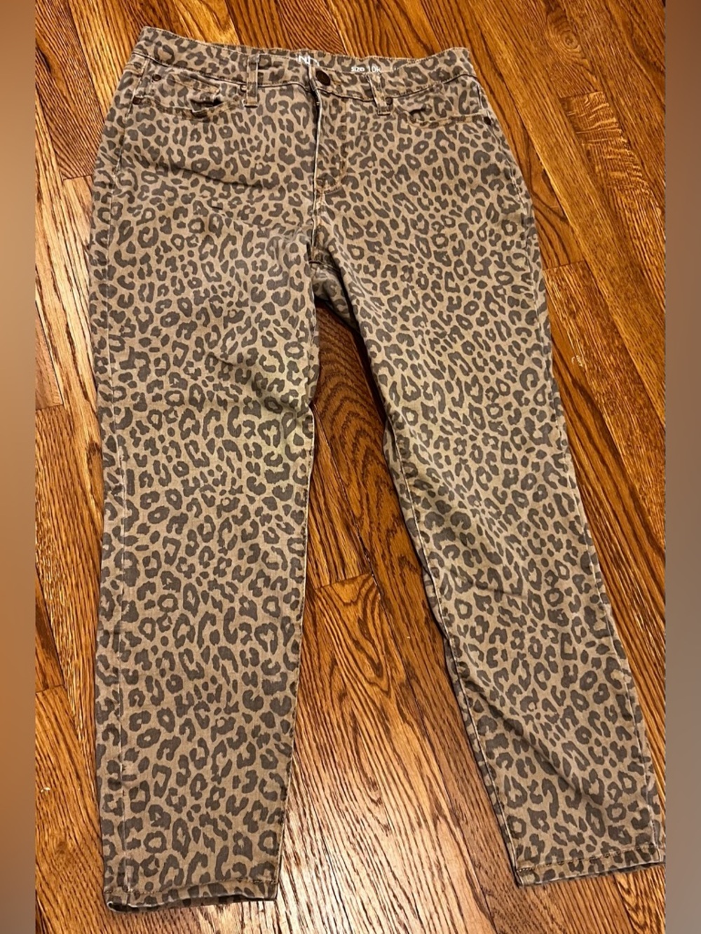 New Directions Leopard Print Jeans Reg Skinny Jeans l 10R